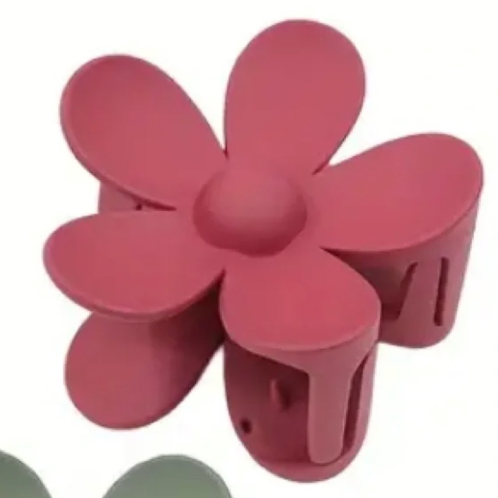 Pale Red Flower Claw Clip